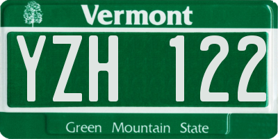VT license plate YZH122