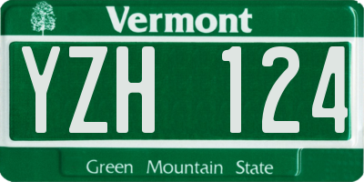 VT license plate YZH124