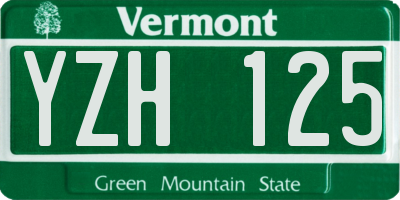 VT license plate YZH125
