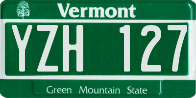 VT license plate YZH127