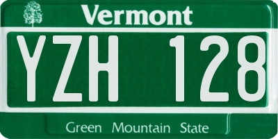 VT license plate YZH128