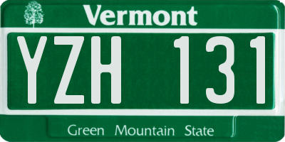 VT license plate YZH131