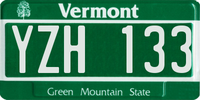 VT license plate YZH133