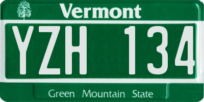 VT license plate YZH134