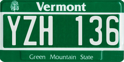 VT license plate YZH136