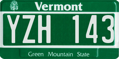 VT license plate YZH143