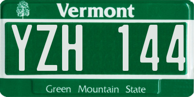 VT license plate YZH144