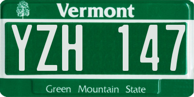 VT license plate YZH147