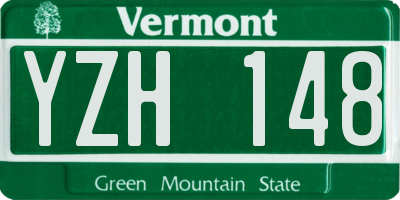 VT license plate YZH148
