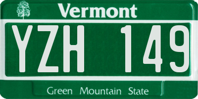 VT license plate YZH149