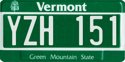 VT license plate YZH151