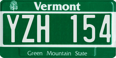 VT license plate YZH154