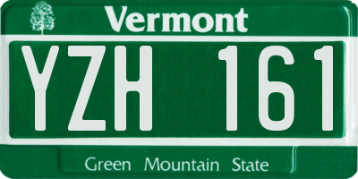 VT license plate YZH161