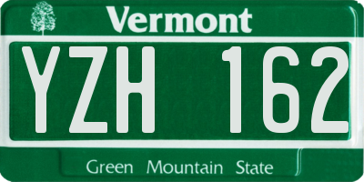 VT license plate YZH162
