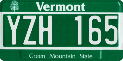 VT license plate YZH165
