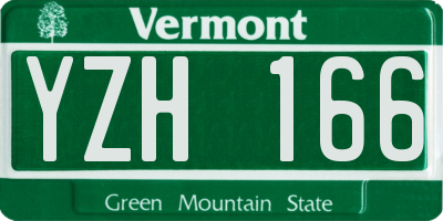 VT license plate YZH166