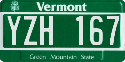 VT license plate YZH167