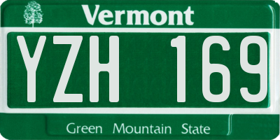 VT license plate YZH169