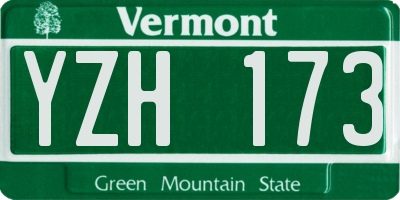 VT license plate YZH173