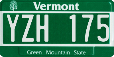 VT license plate YZH175