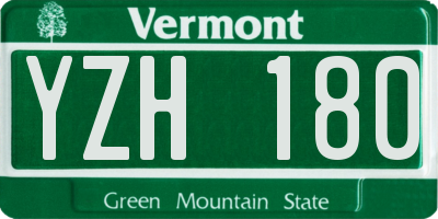 VT license plate YZH180
