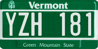 VT license plate YZH181