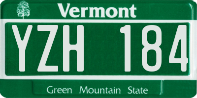 VT license plate YZH184