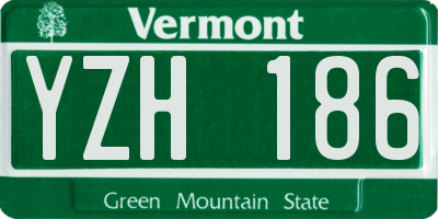 VT license plate YZH186