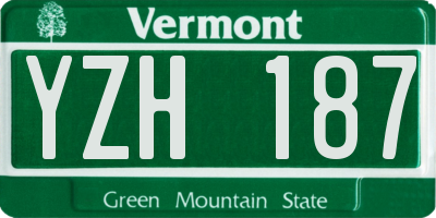 VT license plate YZH187