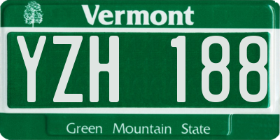 VT license plate YZH188