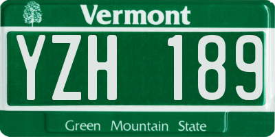 VT license plate YZH189