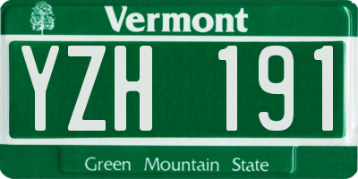 VT license plate YZH191