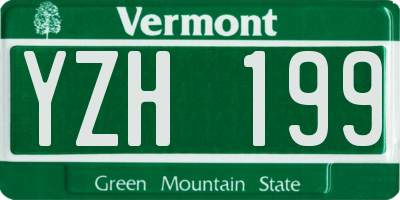 VT license plate YZH199