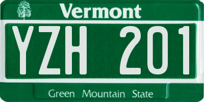 VT license plate YZH201