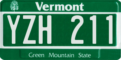 VT license plate YZH211
