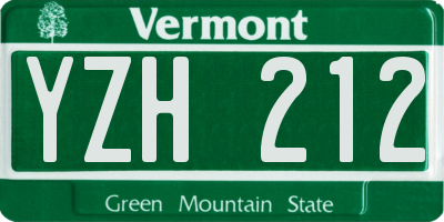 VT license plate YZH212