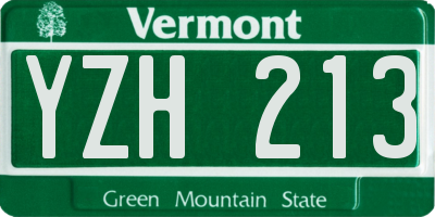 VT license plate YZH213