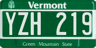 VT license plate YZH219