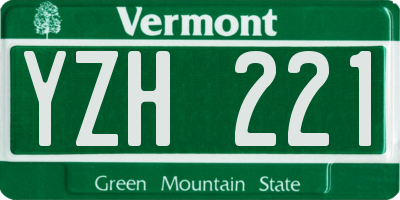 VT license plate YZH221