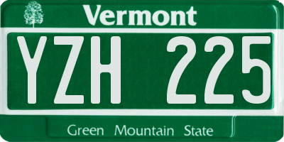 VT license plate YZH225