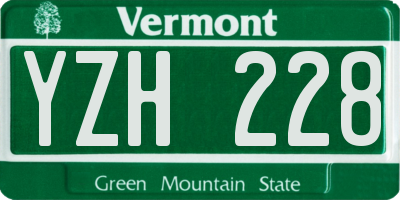 VT license plate YZH228