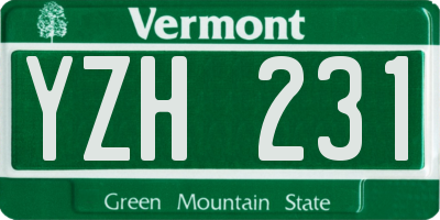 VT license plate YZH231