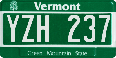 VT license plate YZH237