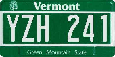 VT license plate YZH241