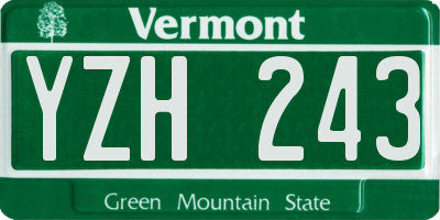 VT license plate YZH243