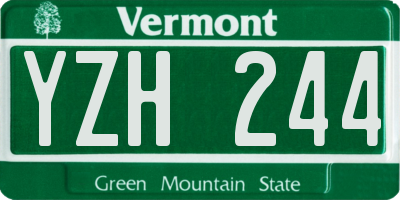 VT license plate YZH244