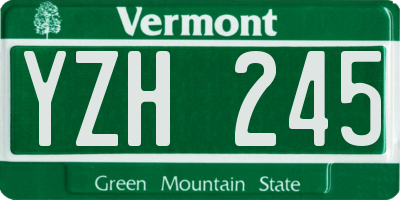 VT license plate YZH245