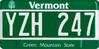 VT license plate YZH247