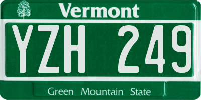 VT license plate YZH249