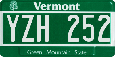 VT license plate YZH252